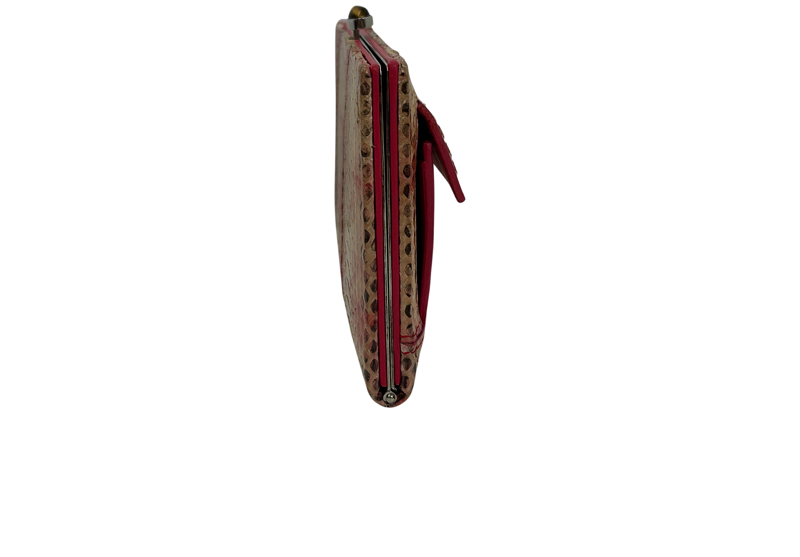 Clutch Billetero, 200&euro;, Bolso, Beige/Rosa, Animal - Pitón, Vista lateral